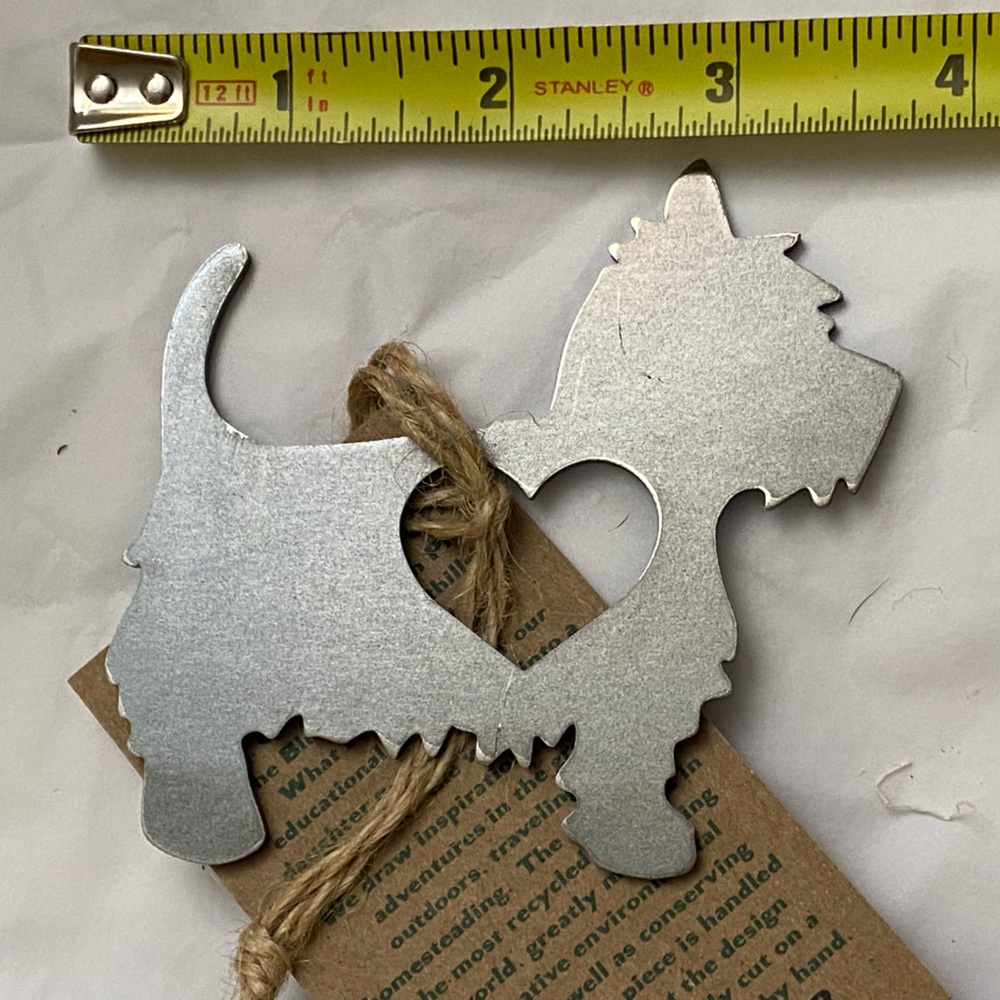 Recycled Steel Westie Ornament